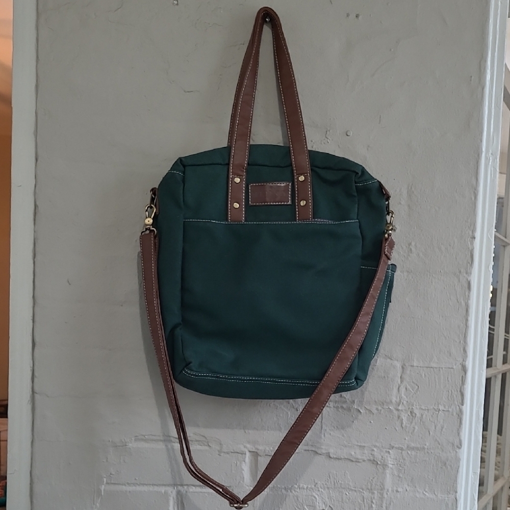 Stylish Green and Brown Men's Bag